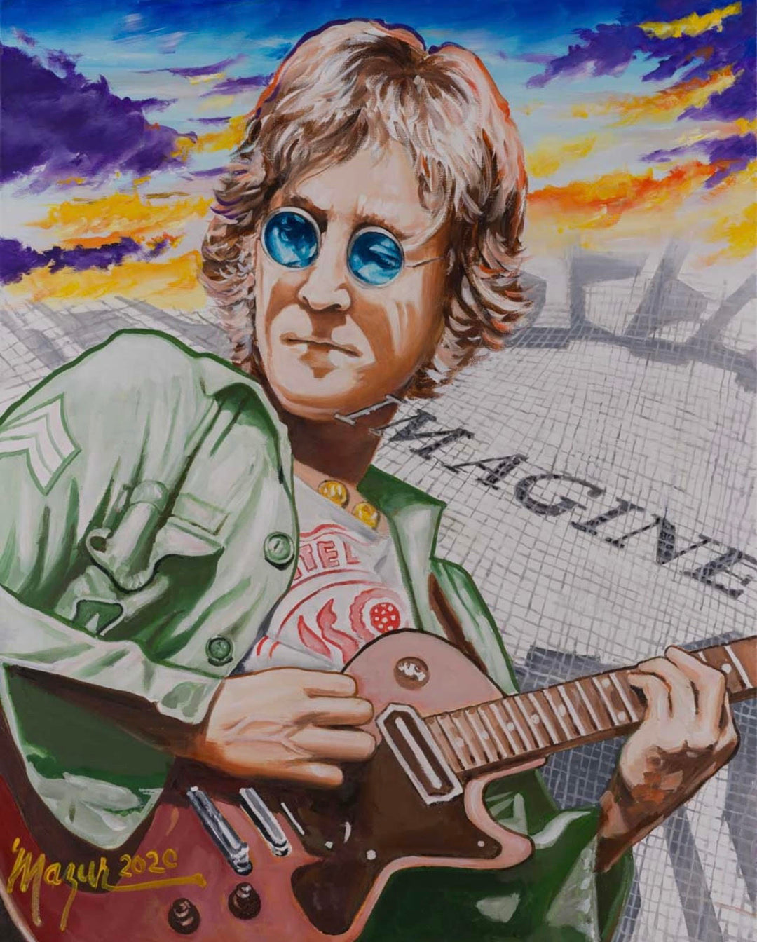 Imagine - John Lennon w/Mosaic Background