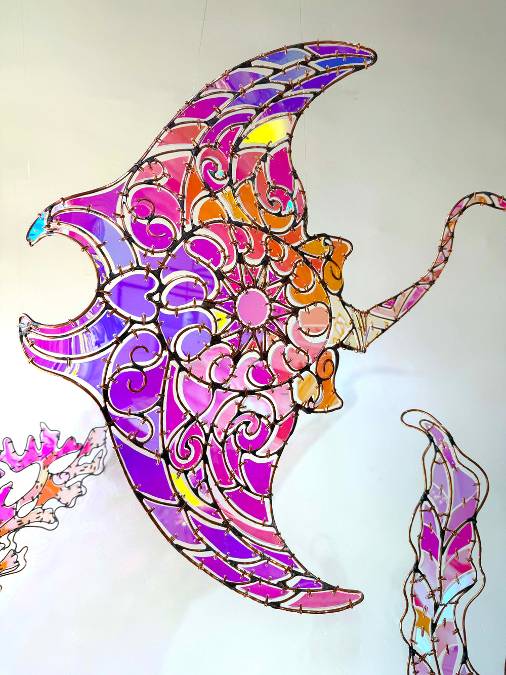'Cosmic Voyagers - The Mantaray ~ Original Dichroic Glass Sculpture