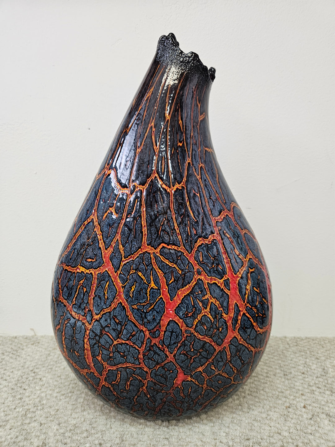 Crackled Kilauea Vase ~ Original Glass