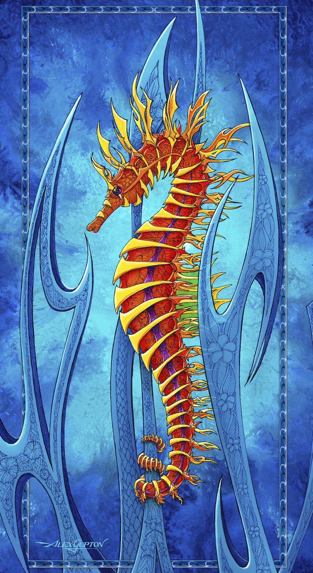 Luxury Art Towel 30x60 - Keahi Kai (Seahorse)