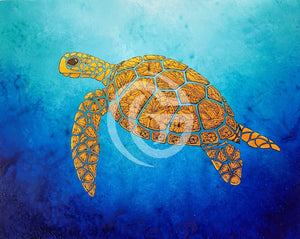 Floating Honu Too Canvas Giclees