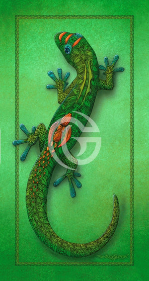10X20 Metal Print - Green Day Gecko