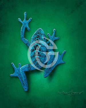 11X14 Paper Prints - Blue Suited Frog Print